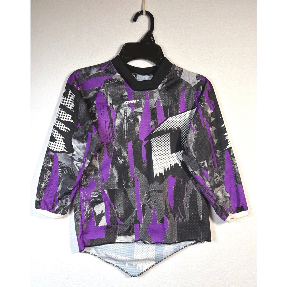 One Industries Motocross Jersey Boys Small Purple Good Long Sleeve Carbon